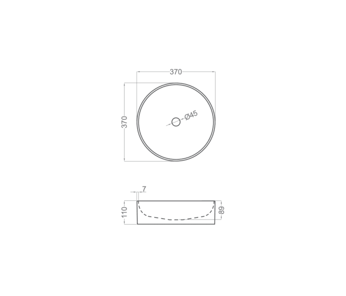 Lavabo sobre encimera Coycama Aruba Croquis 6