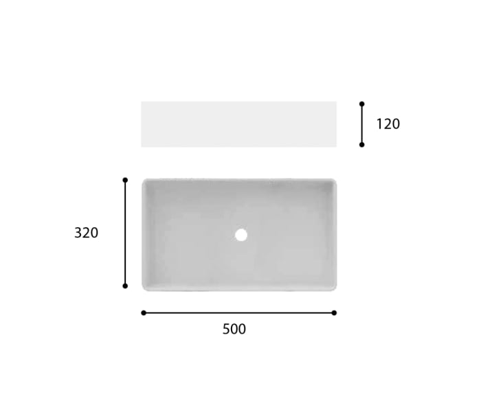 Lavabo sobre encimera Art and Bath Kariba Croquis 1