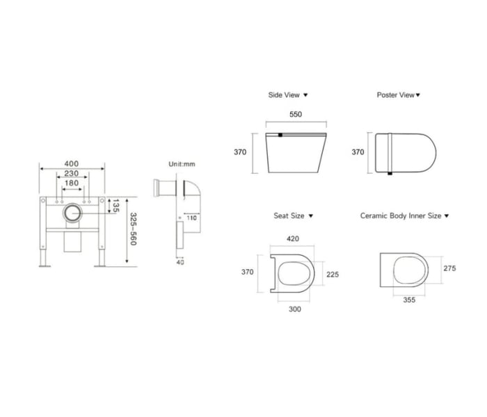 Inodoro japonés inteligente Nashi Ianna Croquis 8