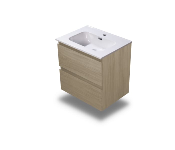 Conjunto de mueble de baño pequeño Bruntec Nivo 2 cajones suspendido Detalle 5