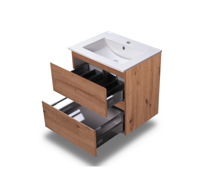 Conjunto de mueble de baño pequeño Bruntec Nivo 2 cajones suspendido Detalle 6