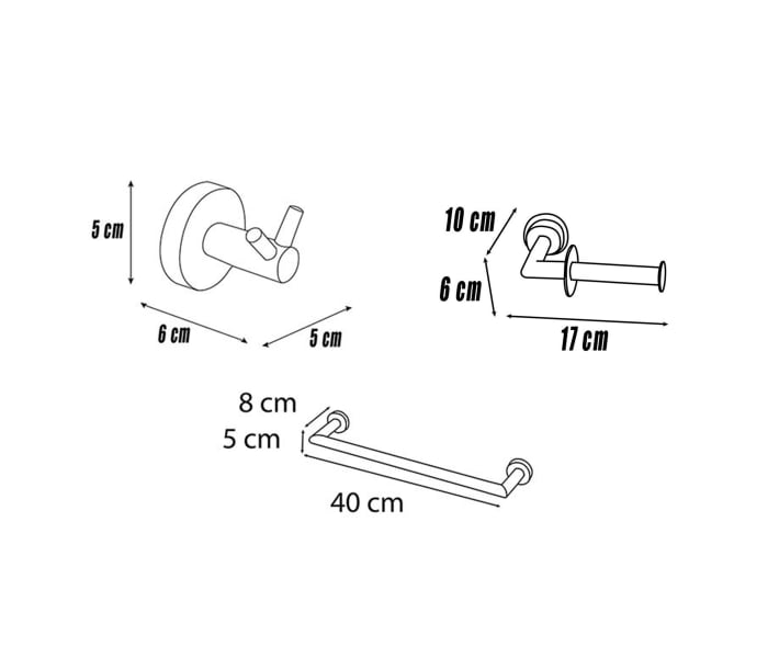 Conjunto de accesorios de baño Mediterránea Bahía Croquis 5