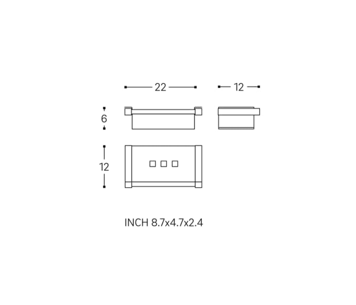 Jabonera de baño Cosmic Metric S Croquis 2