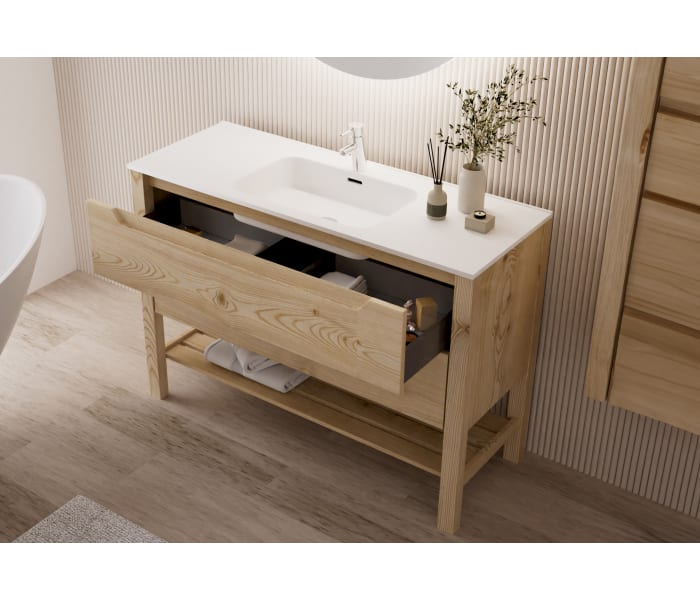 Conjunto de mueble de baño de madera maciza Bruntec Laponia Detalle 4