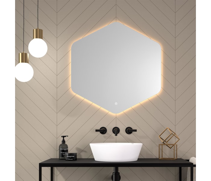 Espejo Repisa Baño Diseño Color Elección Tamaño 70 X 70 Cm
