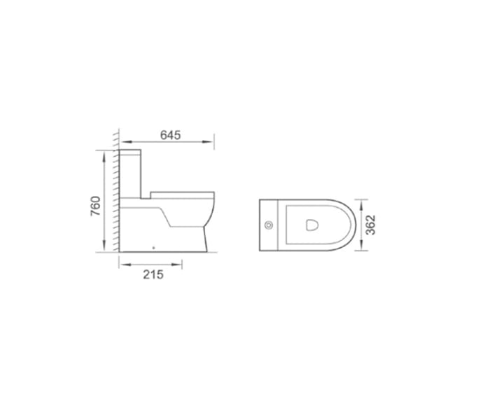 Pack inodoro + cisterna + bidé Bruntec Siena Croquis 6