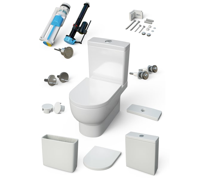 Pack inodoro + cisterna + bidé Bruntec Siena Detalle 3