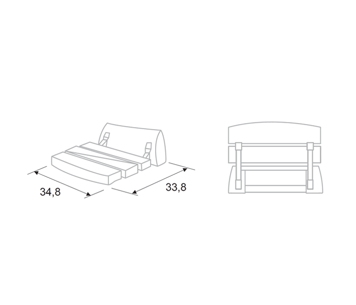 Asiento de ducha Lluvibath Lotus Croquis 1