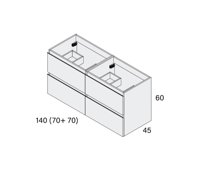 Conjunto mueble de baño Bruntec Roma Croquis 8