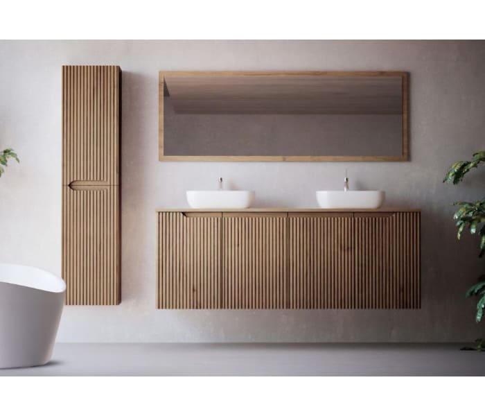 Mueble de baño con encimera de madera maciza Bruntec Alpes 15 Principal 1