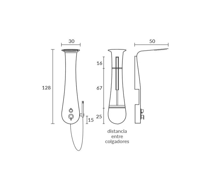 Columna de ducha Sagobar Aiga Croquis 1