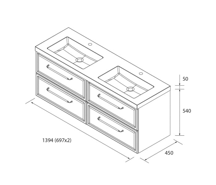 Conjunto mueble de baño Salgar Runa Croquis 17