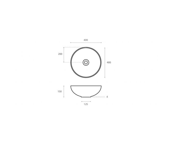 Lavabo sobre encimera Bathco Oxide Croquis 3