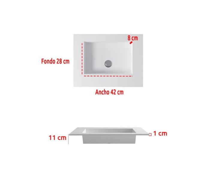 Lavabo encastrado Bruntec Miami Croquis 1