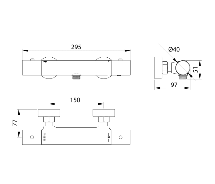 Grifo de ducha Imex Monza Croquis 16
