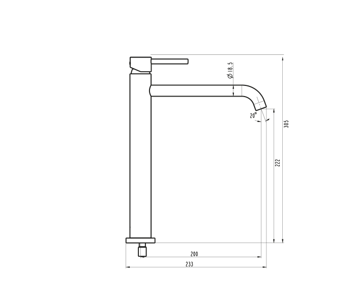 Grifo de lavabo GME Sirio Croquis 9