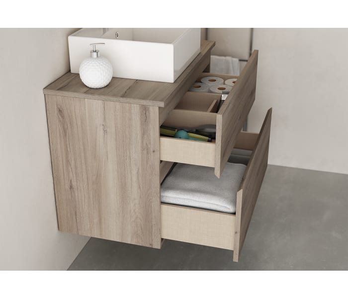 Mueble de baño con encimera de madera Bruntec Zeus Detalle 1