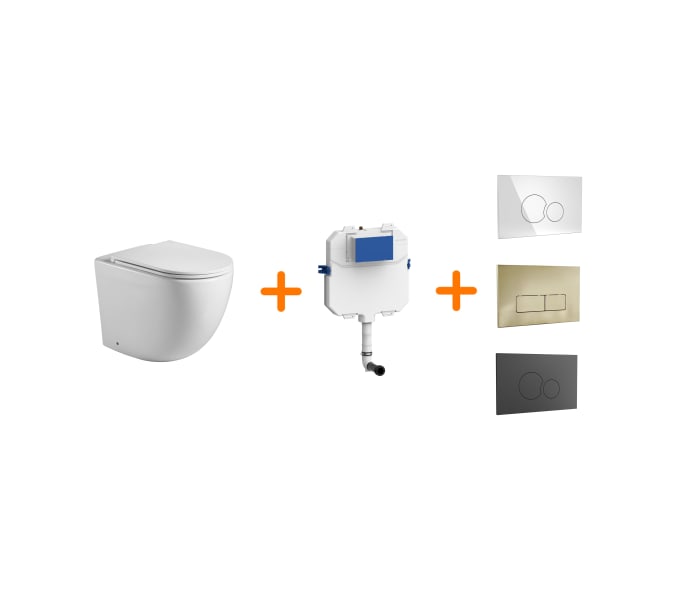 Pack inodoro + cisterna empotrada + pulsador  Bruntec Roundy Principal 0