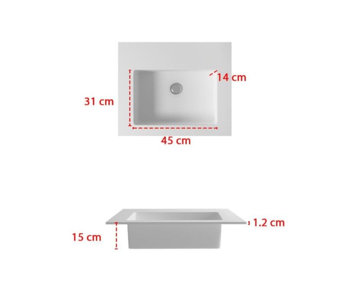 Lavabo encastrado Bruntec Tabac Croquis 1