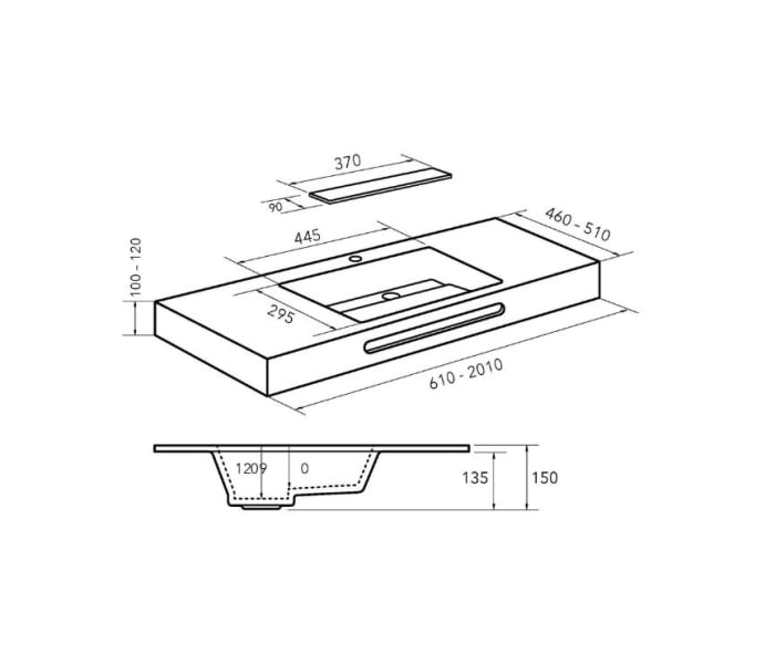 Lavabo suspendido Bruntec Illice Croquis 3