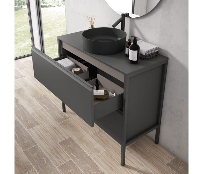 Mueble de baño con encimera de cargas minerales Visobath Icon Detalle 5