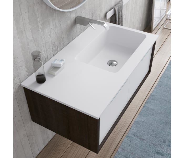 encimera de baño solid surface doble seno con faldón