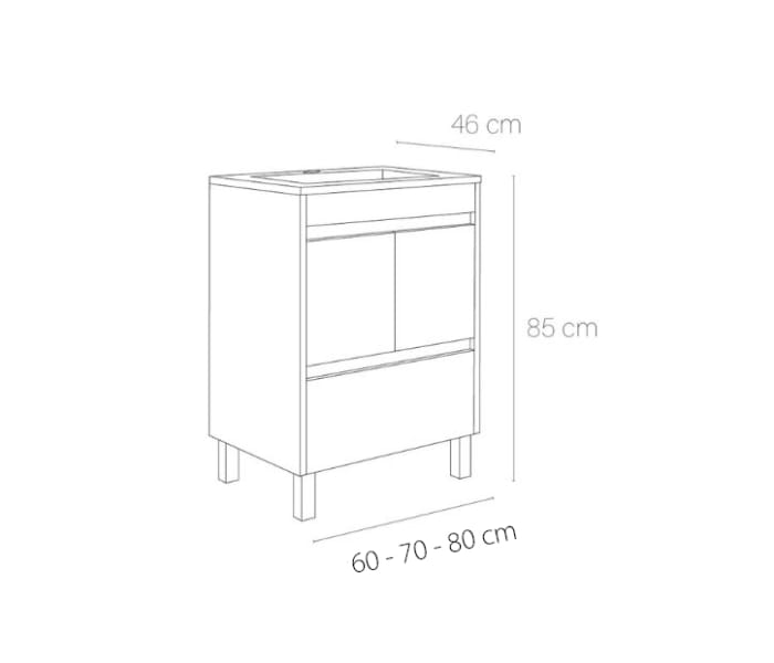 Conjunto mueble de baño Bruntec Tivoli Croquis 4