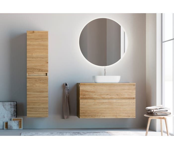 Mueble de baño con encimera de madera maciza Bruntec Alpes 1 Principal 1