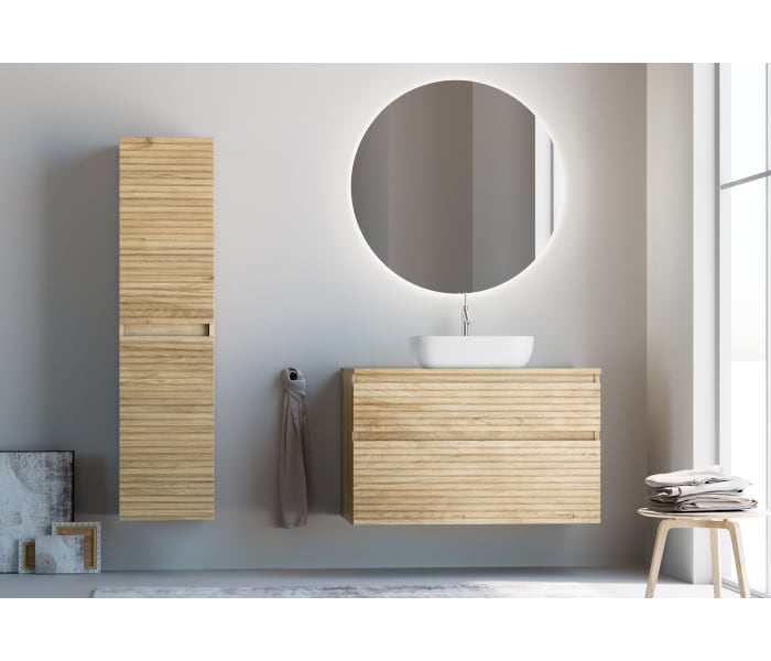 Mueble de baño con encimera de madera maciza Bruntec Alpes 1 Principal 1
