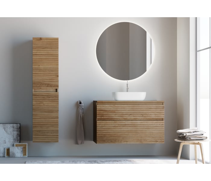 Mueble de baño con encimera de madera maciza Bruntec Alpes 1 Principal 0
