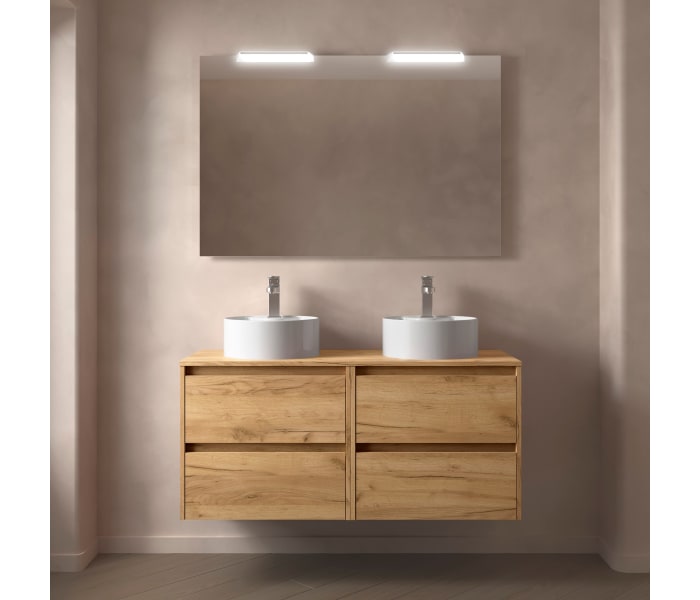 Conjunto mueble de baño con encimera de madera Salgar Noja Principal 2