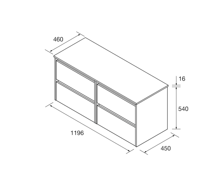Mueble de baño con encimera de madera Salgar Noja Croquis 12