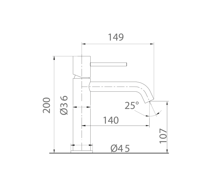 Grifo de lavabo Imex Monza Croquis 15