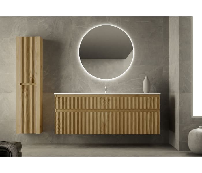 Conjunto de mueble de baño de madera maciza Bruntec Alpes Principal 0
