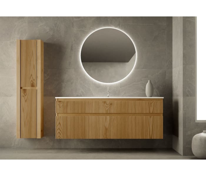 Conjunto de mueble de baño de madera maciza Bruntec Alpes Principal 0