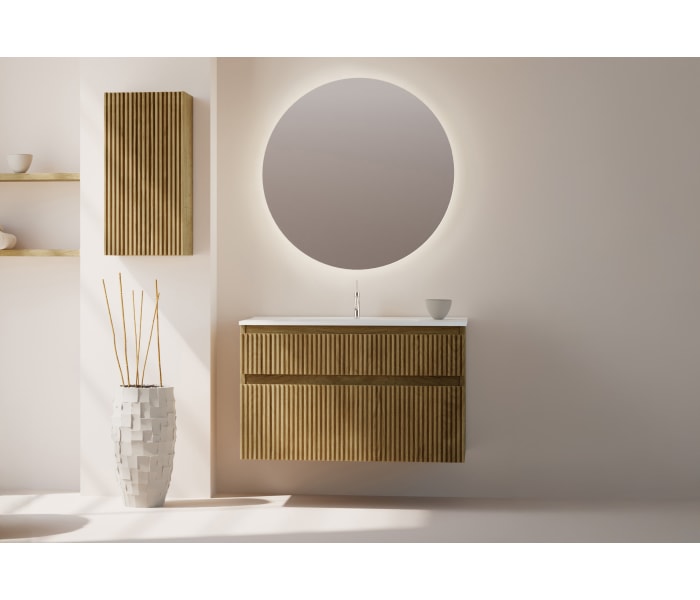 Conjunto de mueble de baño de madera maciza Bruntec Alpes Ambiente 5