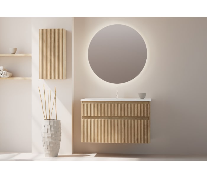 Conjunto de mueble de baño de madera maciza Bruntec Alpes Ambiente 6