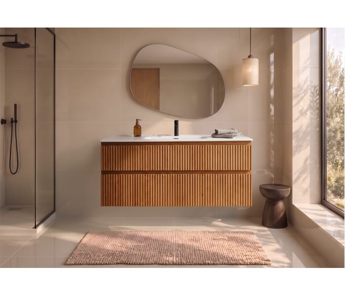 Conjunto de mueble de baño de madera maciza Bruntec Alpes Principal 0