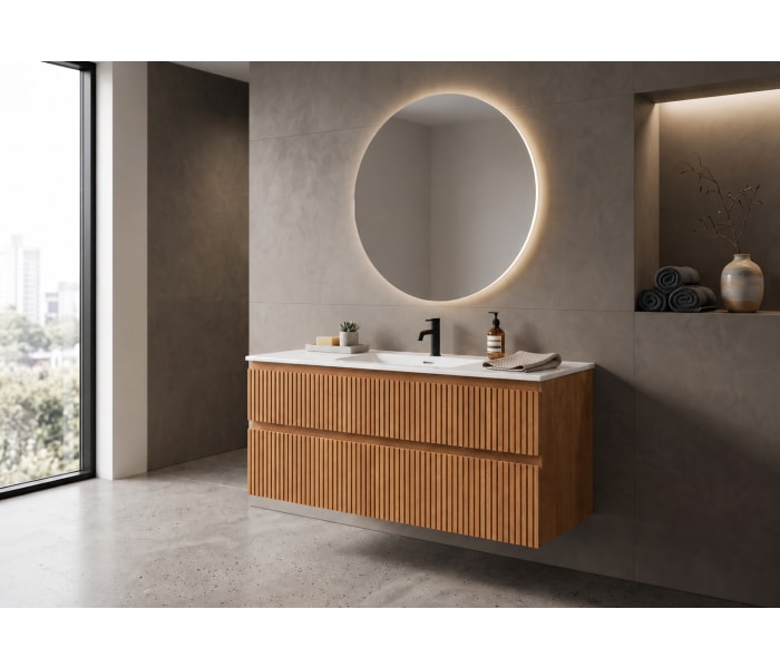 Conjunto de mueble de baño de madera maciza Bruntec Alpes Ambiente 10