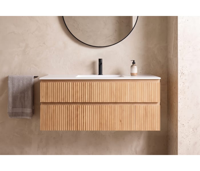 Conjunto de mueble de baño de madera maciza Bruntec Alpes Principal 3