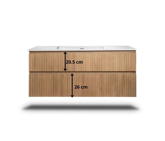 Conjunto de mueble de baño de madera maciza Bruntec Alpes Croquis 11