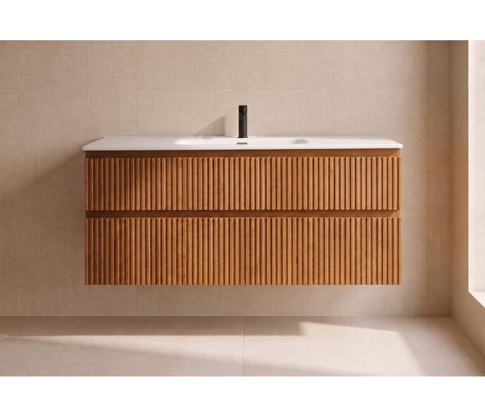 Conjunto de mueble de baño de madera maciza Bruntec Alpes Principal 1