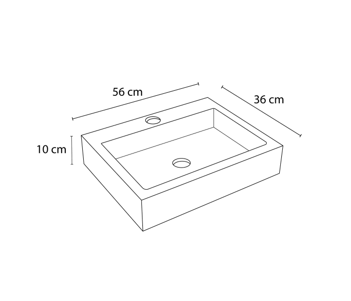 Lavabo de mármol natural Bruntec Escuadra Croquis 3