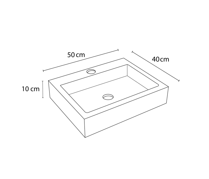 Lavabo de mármol natural Bruntec Escuadra Croquis 3