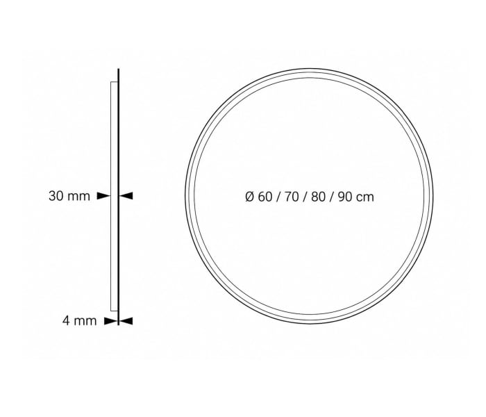 Espejo de baño con luz LED Bruntec Ring Croquis 4