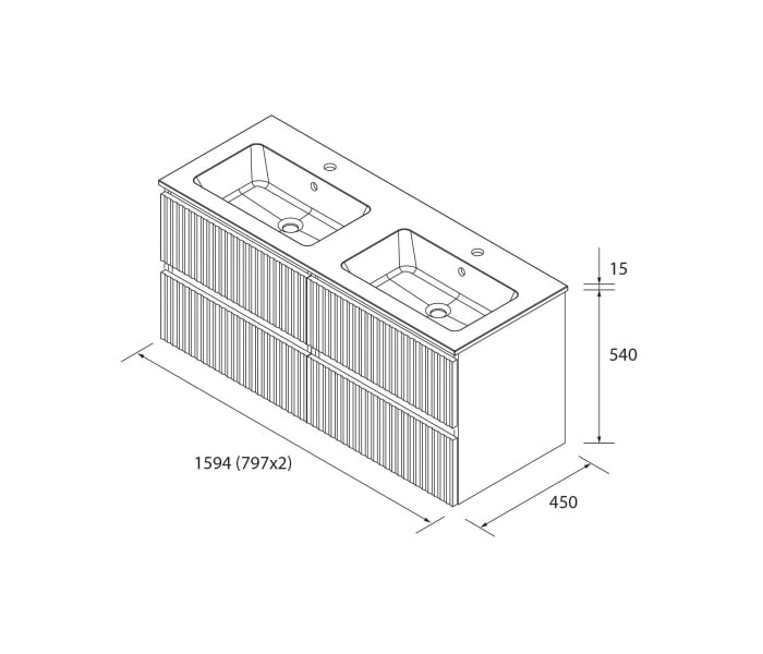 Conjunto mueble de baño Salgar Kira Croquis 18