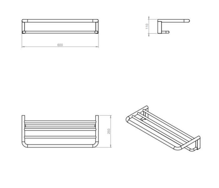 Toallero estante de baño Cosmic Project Croquis 6