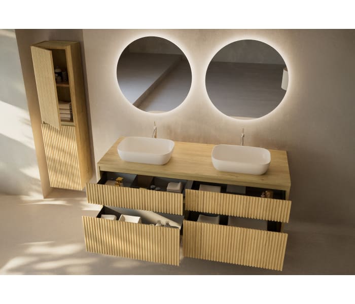Mueble de baño madera maciza ranurada Bruntec Alpes 9 Detalle 2