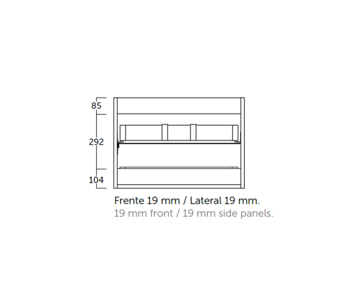 Mueble de baño con encimera de madera Coycama Landes Croquis 9