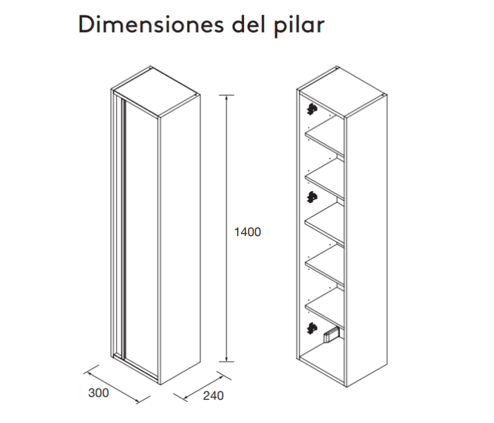 Columna de baño Salgar Attila Croquis 9